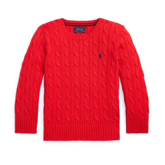 Polo by Ralph Lauren Red Cable Knit Sweater 6 Girls - Picture 1 of 4